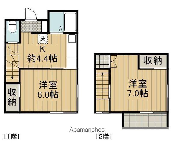 郷地メゾネット(2K/1階)の間取り写真