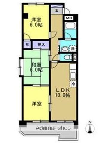 ハイドリーム宮本(3LDK/1階)の間取り写真