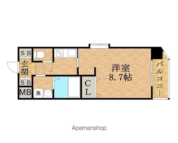 CASSIA塚本(1K/9階)の間取り写真