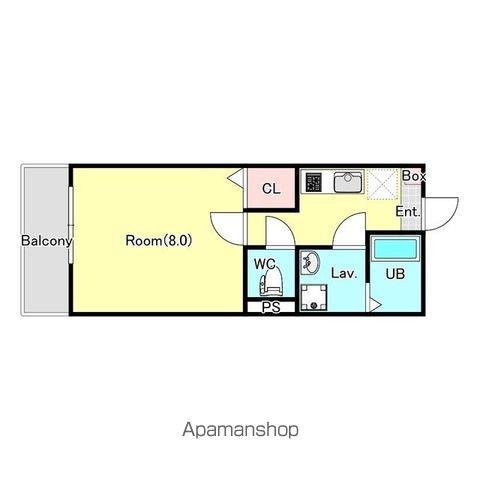 ジーメゾン鎌ケ谷セレスト(1K/1階)の間取り写真