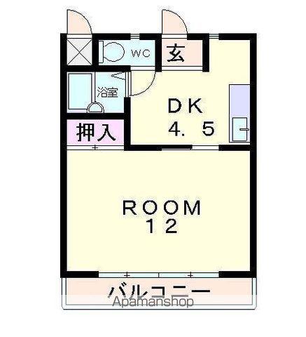敷島第4マンション(1DK/2階)の間取り写真
