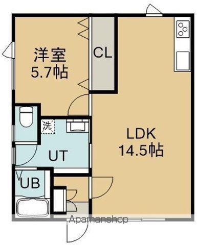 コーポ潤2(1LDK/2階)の間取り写真