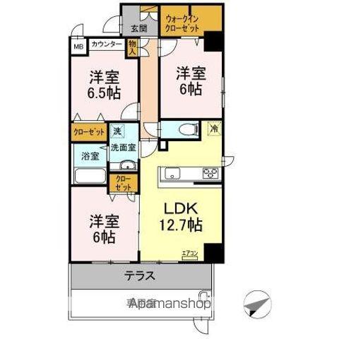 ベルファミーユ高根台 3(3LDK/1階)の間取り写真
