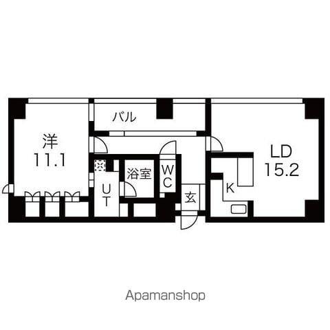 IZUMI 1(1LDK/12階)の間取り写真