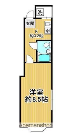 メルシービル(1K/3階)の間取り写真