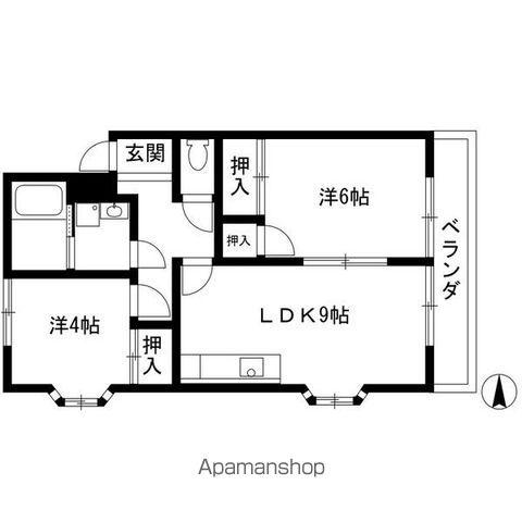 メゾンK(2DK/2階)の間取り写真