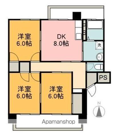 あいマンション(3DK/3階)の間取り写真