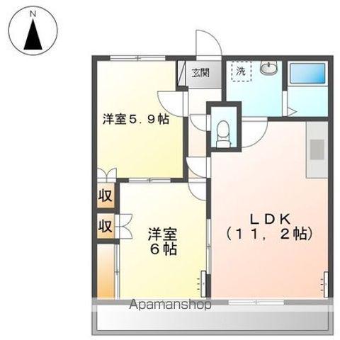 コンフォール(2LDK/1階)の間取り写真