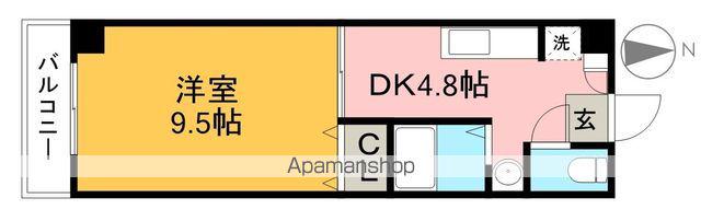 メゾンルノアール(1DK/2階)の間取り写真