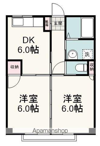 竹下マンション(2DK/2階)の間取り写真