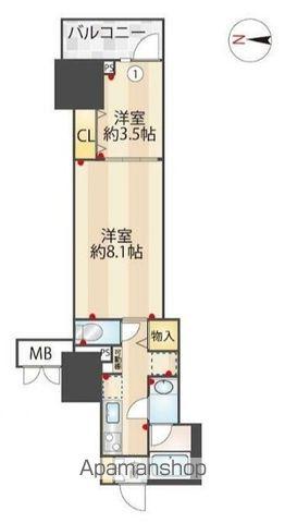 ZOOM信濃町(2K/2階)の間取り写真