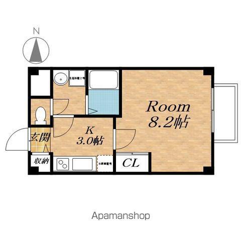 近江鉄道八日市線 八日市駅 徒歩9分 3階建 築20年(1K/3階)の間取り写真