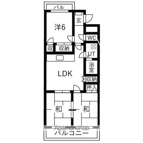 森下マンション(3LDK/4階)の間取り写真