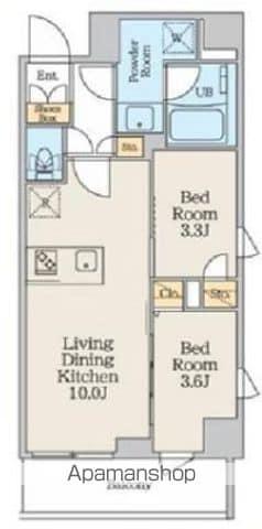 クレストコート本所吾妻橋ノース(2LDK/9階)の間取り写真