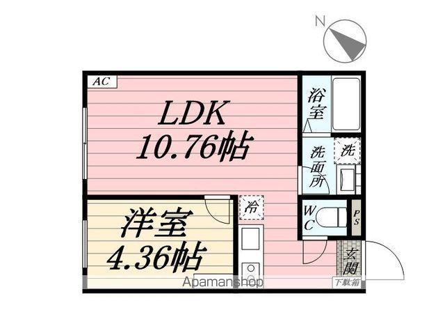 グランディール羽村(1LDK/2階)の間取り写真