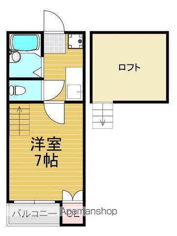 フレンドヒルズⅠ(1K/2階)の間取り写真