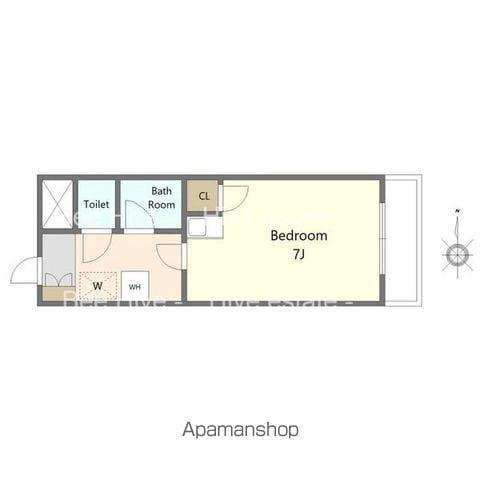 カームダウン喜多山(ワンルーム/2階)の間取り写真