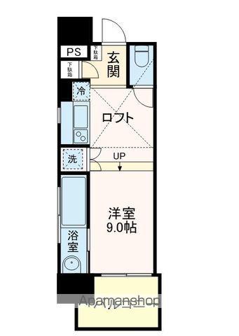 アクイラ ウラヤス ウノ(ワンルーム/6階)の間取り写真