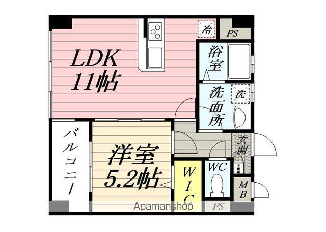 フォーシズ戸塚(1LDK/3階)の間取り写真