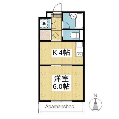 パステルハイツ(1K/2階)の間取り写真