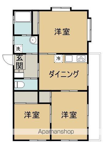 ヴェルヴェゾン土器(3DK/2階)の間取り写真