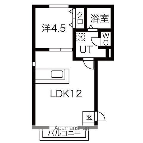 リバーサイド花長(1LDK/2階)の間取り写真