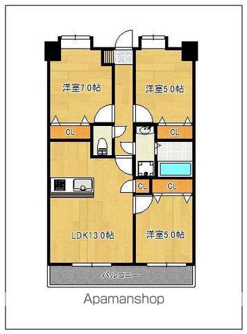 第33川崎ビル(3LDK/4階)の間取り写真