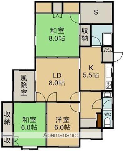 函館本線 五稜郭駅 徒歩11分 1階建 築62年(3LDK)の間取り写真