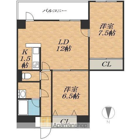 大通11丁目ビル(2LDK/4階)の間取り写真