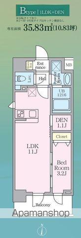 ルフォンリヴェント板橋西台(1LDK/2階)の間取り写真