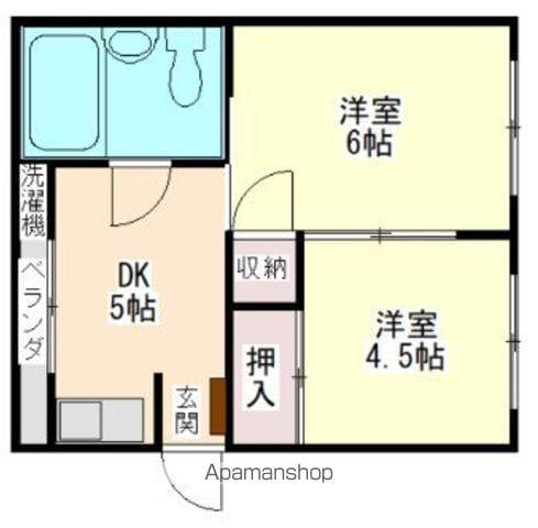 和歌山線 岩出駅 徒歩10分 4階建 築56年(2K/3階)の間取り写真