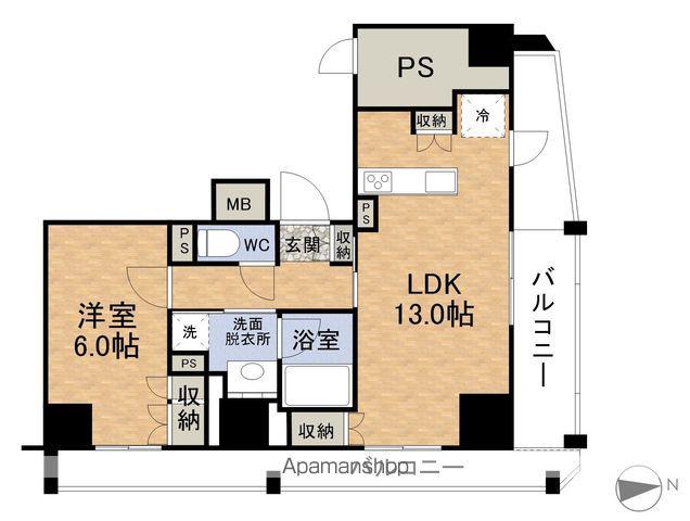 レーベン福井ARCGATE(1LDK/7階)の間取り写真