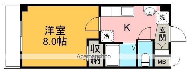 プレジール坂戸(1K/2階)の間取り写真