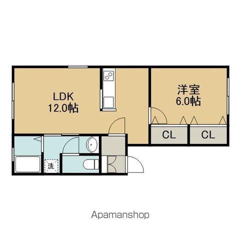 シエス大和(1LDK/2階)の間取り写真
