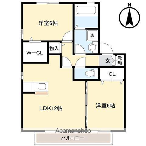 MGダナウェイ・2号棟(2LDK/2階)の間取り写真