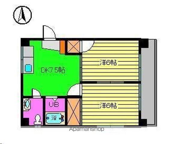 ペアハイツ小坂Ⅱ(2DK/2階)の間取り写真
