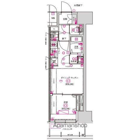 CREST TAPP名古屋山王(1DK/11階)の間取り写真
