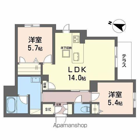 シャーメゾン アクシス(2LDK/1階)の間取り写真