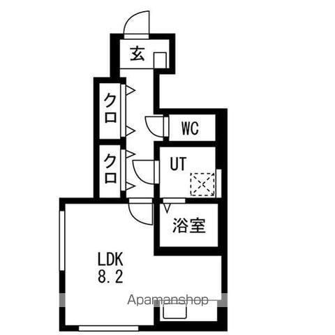 GRANDIR城北(ワンルーム/1階)の間取り写真