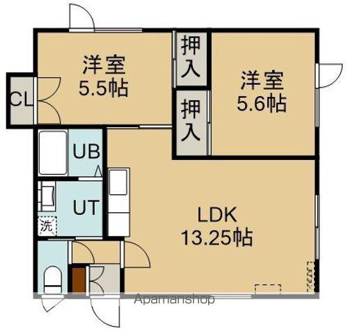 パステルビーチ東浜(2LDK/2階)の間取り写真