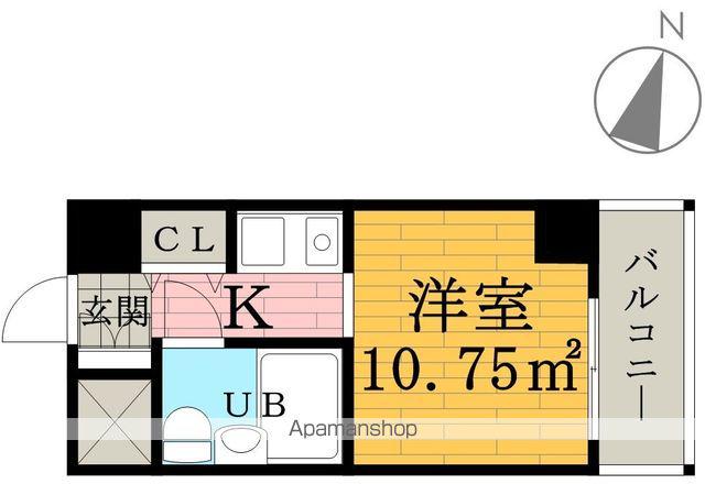 ソシオリバーハイツ(ワンルーム/7階)の間取り写真