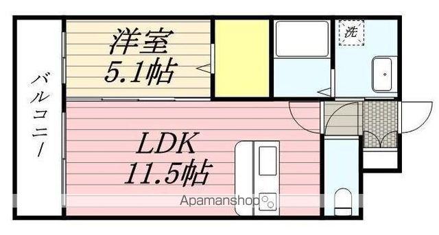 M.Rレジデンス博多(1LDK/2階)の間取り写真