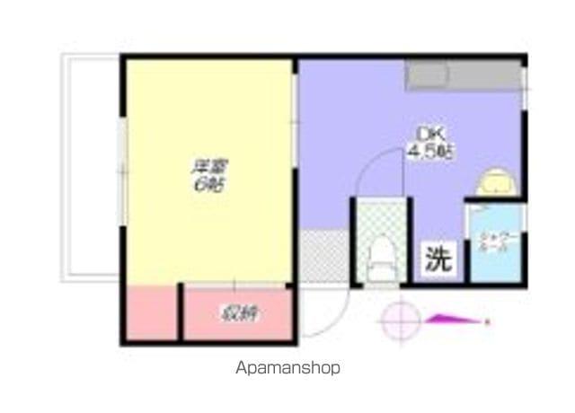 コーポ・パピヨン(1DK/2階)の間取り写真