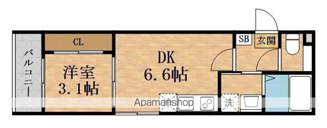 HARMONY TERRACE(1DK/2階)の間取り写真