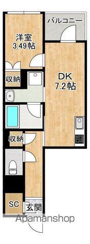 AISONARI(1DK/3階)の間取り写真