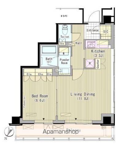 メルクマール京王笹塚レジデンス(1LDK/11階)の間取り写真
