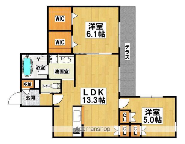 堺市北区百舌鳥本町1丁ヘーベルメゾン(2LDK/1階)の間取り写真