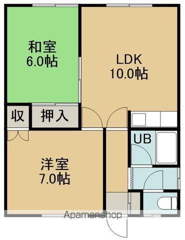 ハイツみなとⅡ(2LDK/2階)の間取り写真