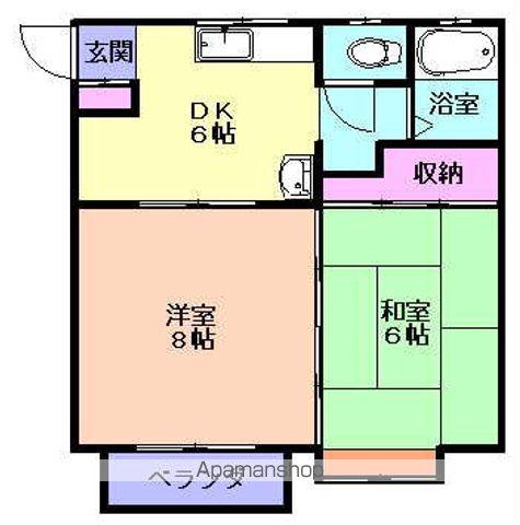 アイパル(2DK/2階)の間取り写真