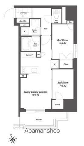 THE GATEHOUSE浅草雷門(2LDK/11階)の間取り写真